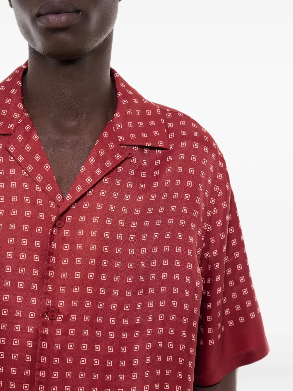 FURSAC Overhemd met geometrische print Rood