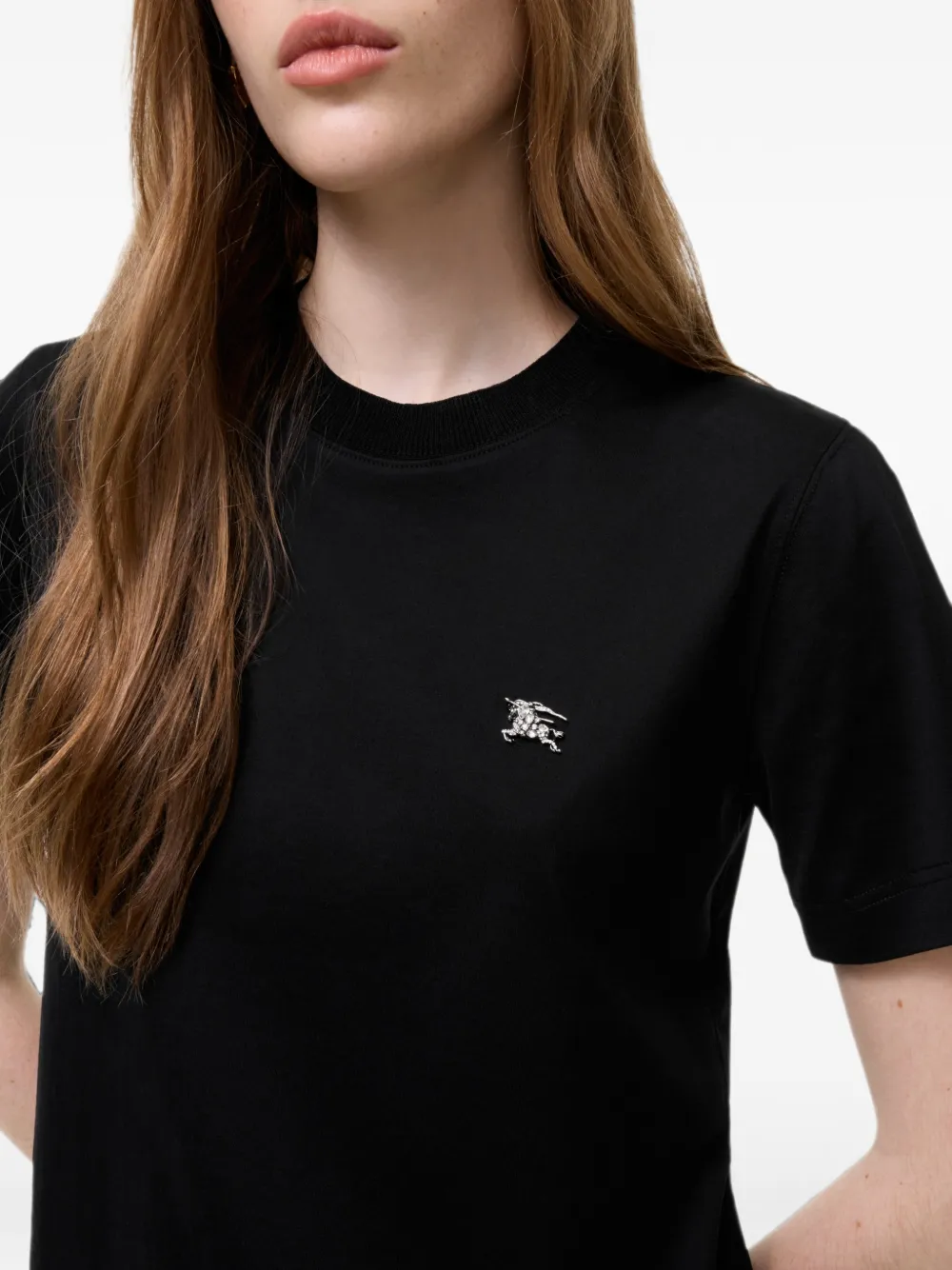Burberry Knight katoenen T-shirt Zwart
