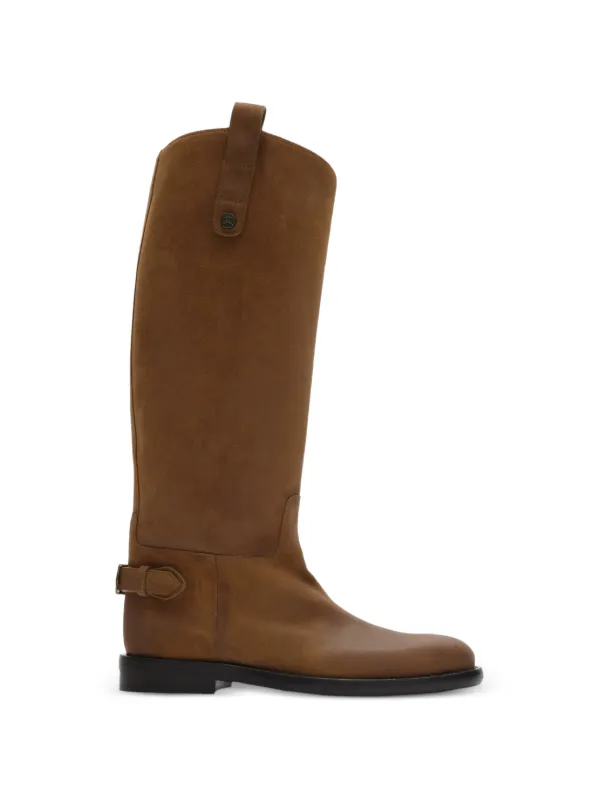 Burberry Cavalier Calf Suede Boots in Brown