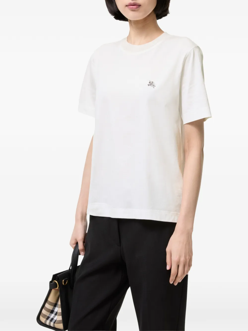 Burberry Knight katoenen T-shirt Wit