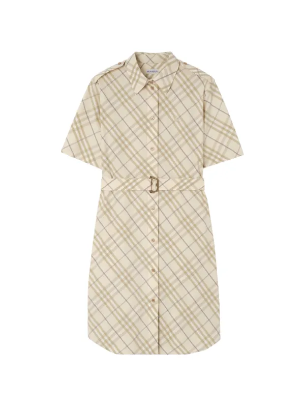 burberry check cotton shirt dress Check Cotton Shirt Dress in Sand beige