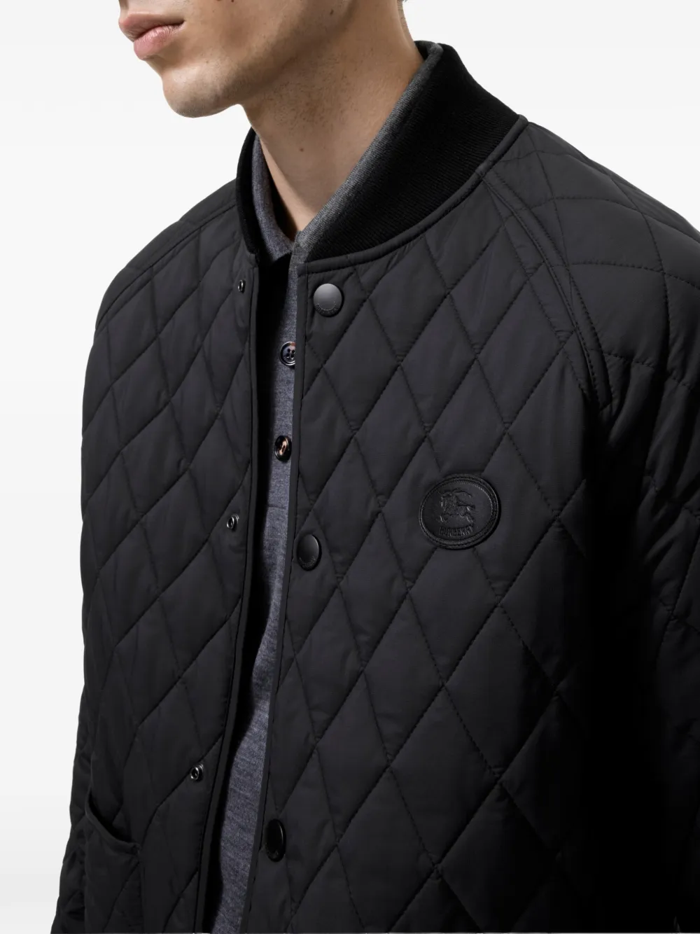 Burberry Gewatteerd nylon jack Zwart