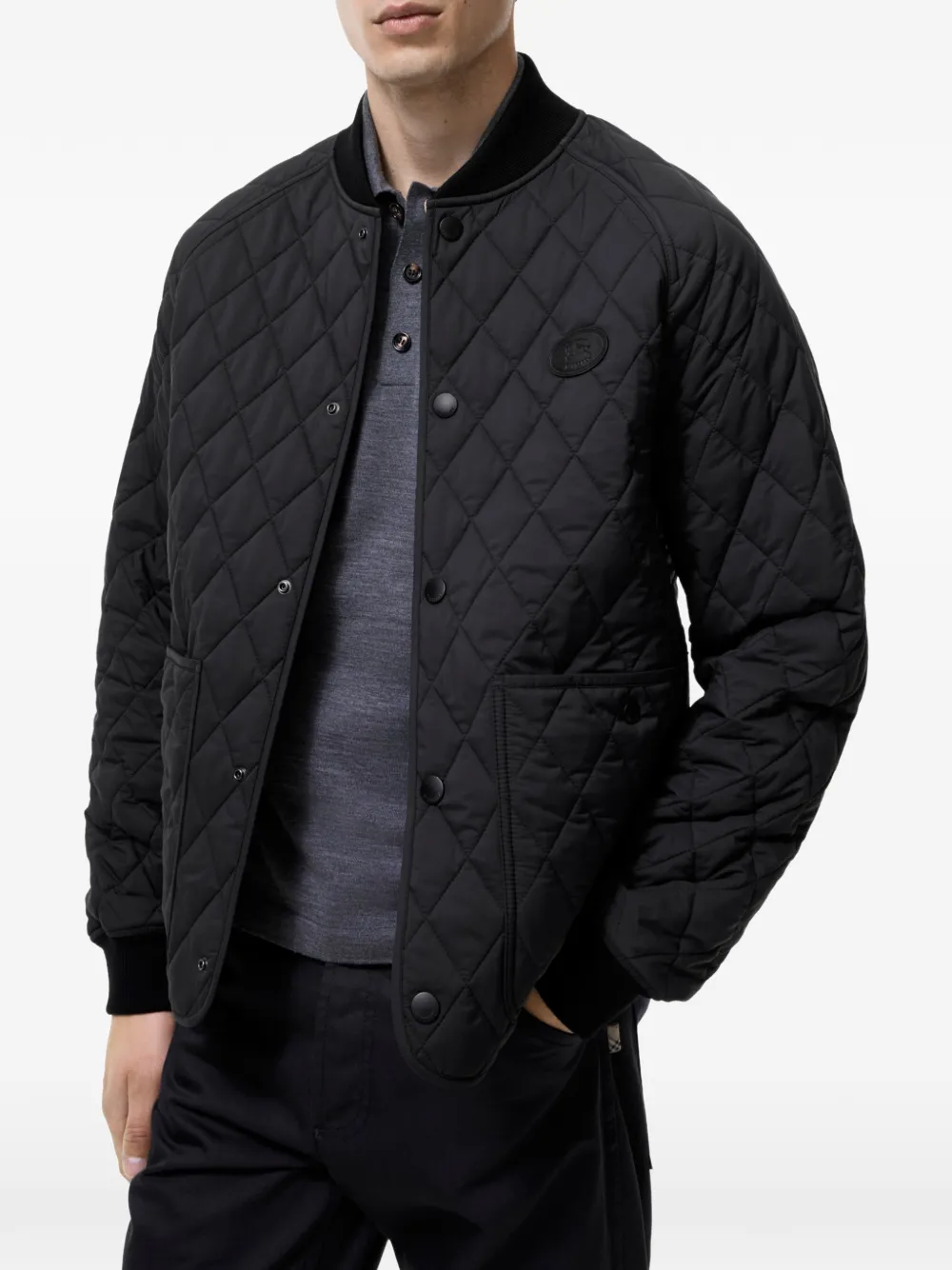 Burberry Gewatteerd nylon jack Zwart