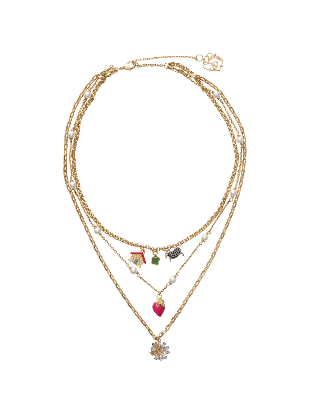 Burberry multi-layered charm necklace - Oro