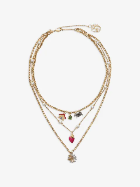 Burberry multi-layered charm necklace