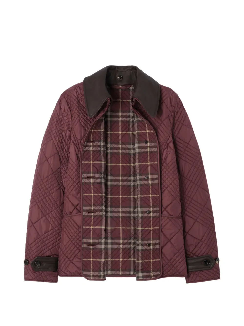 Burberry Fernleigh gewatteerd nylon donsjack Rood