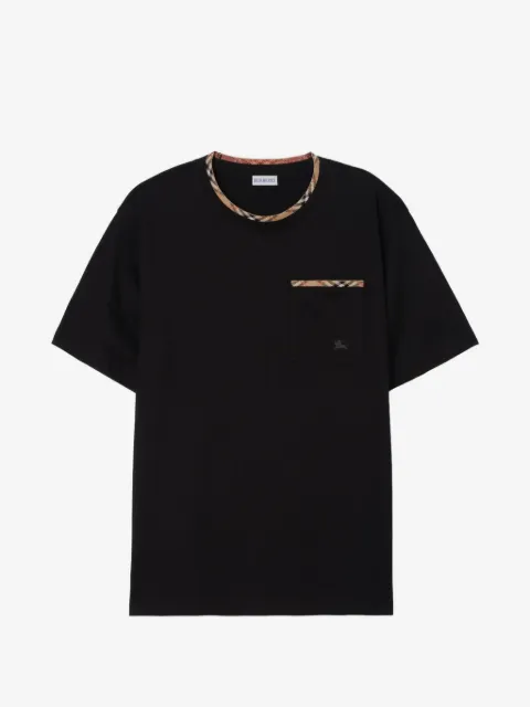 Burberry Check trim cotton T-shirt