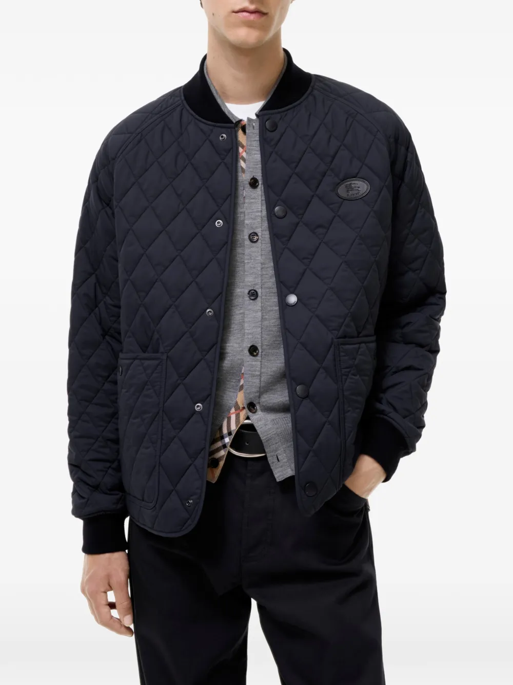 Burberry Gewatteerd nylon jack Blauw