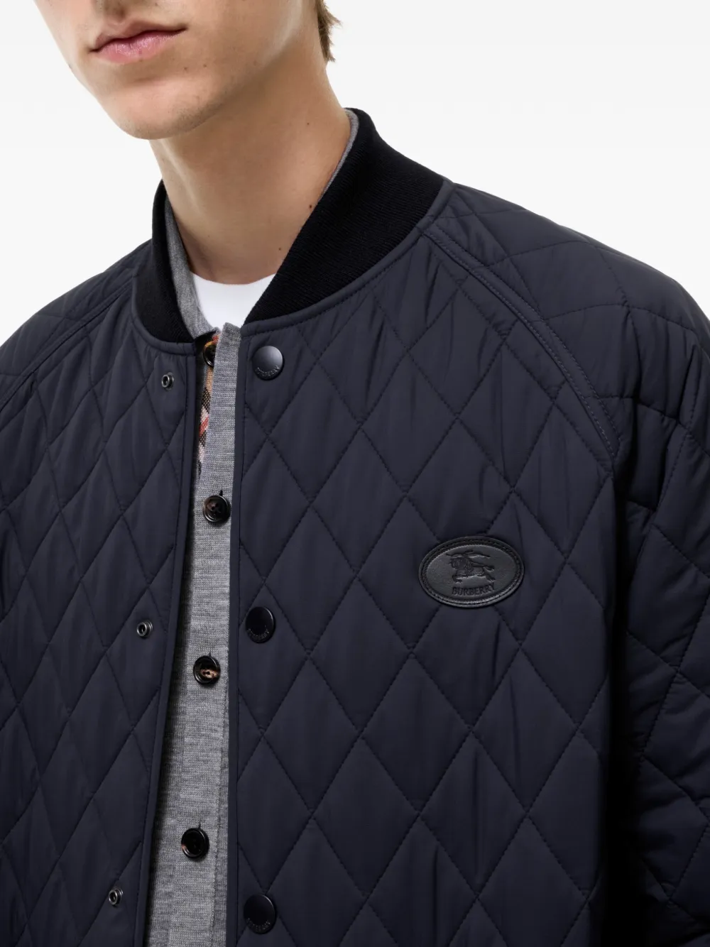 Burberry Gewatteerd nylon jack Blauw
