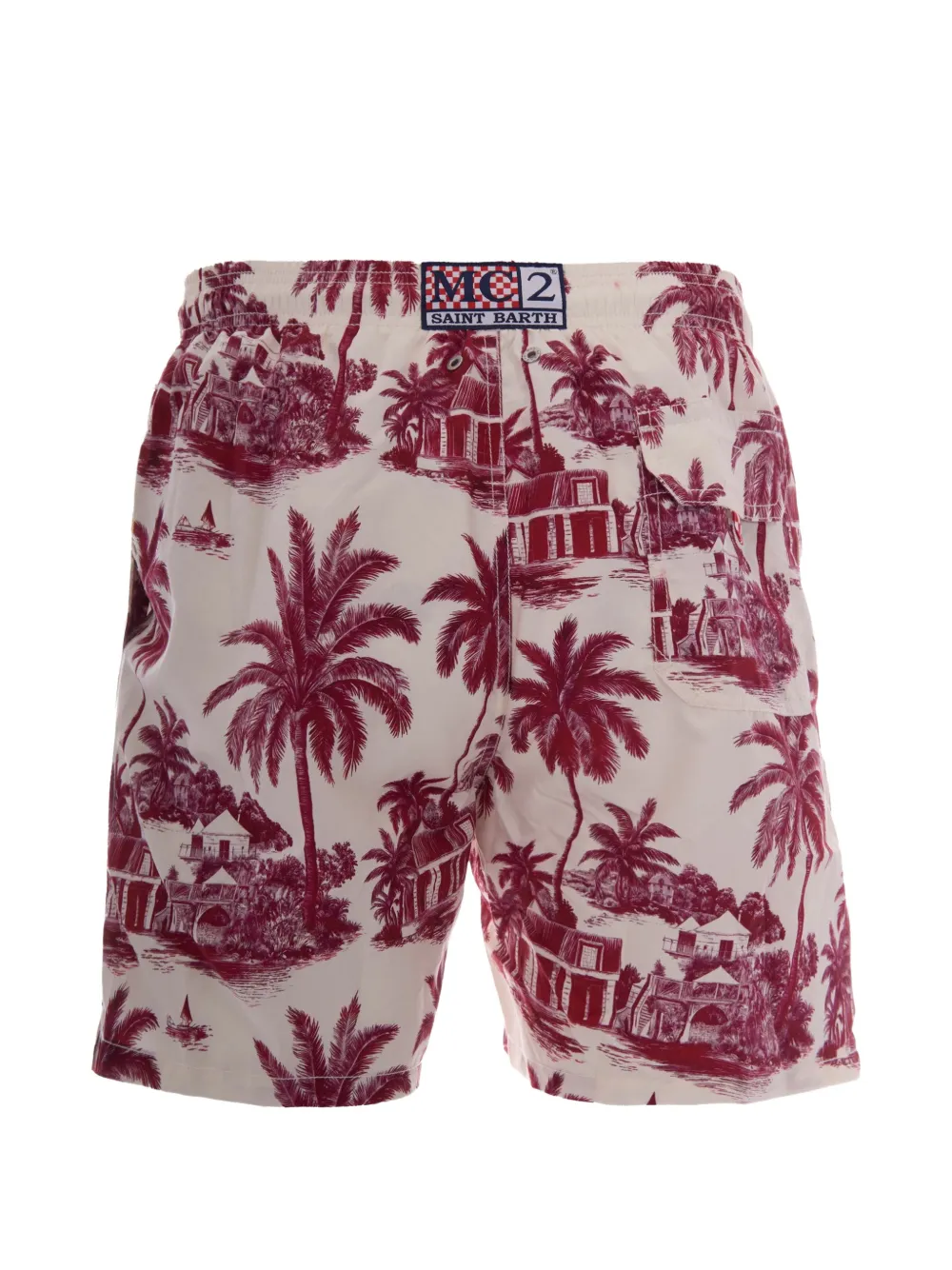 MC2 Saint Barth Zwembroek met Toile de Jouy-print Beige