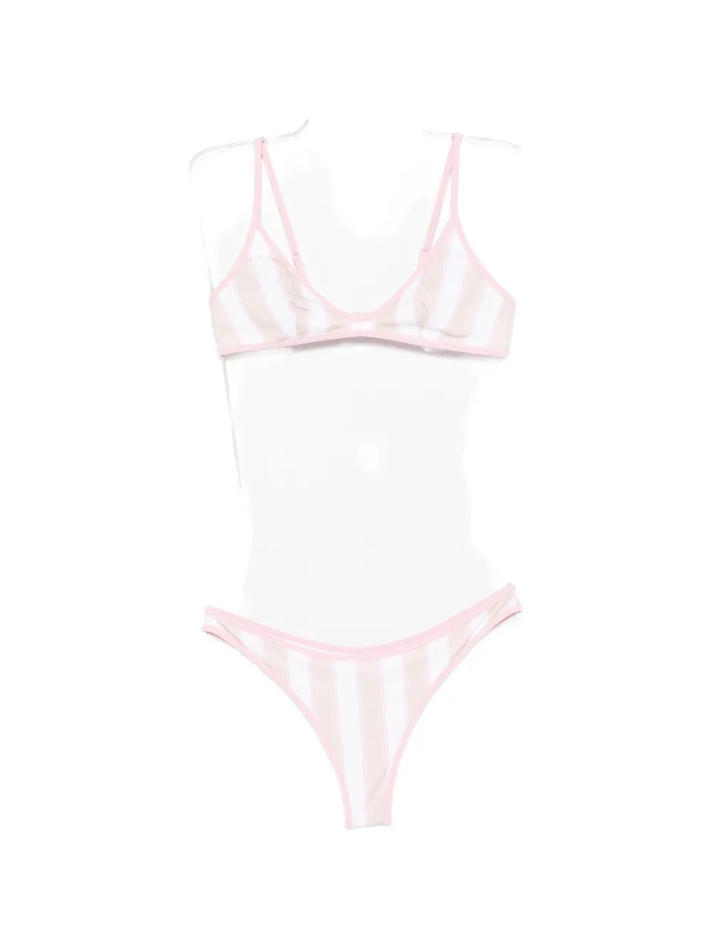 Mc2 Saint Barth Panamy String Striped Bikini In Pink