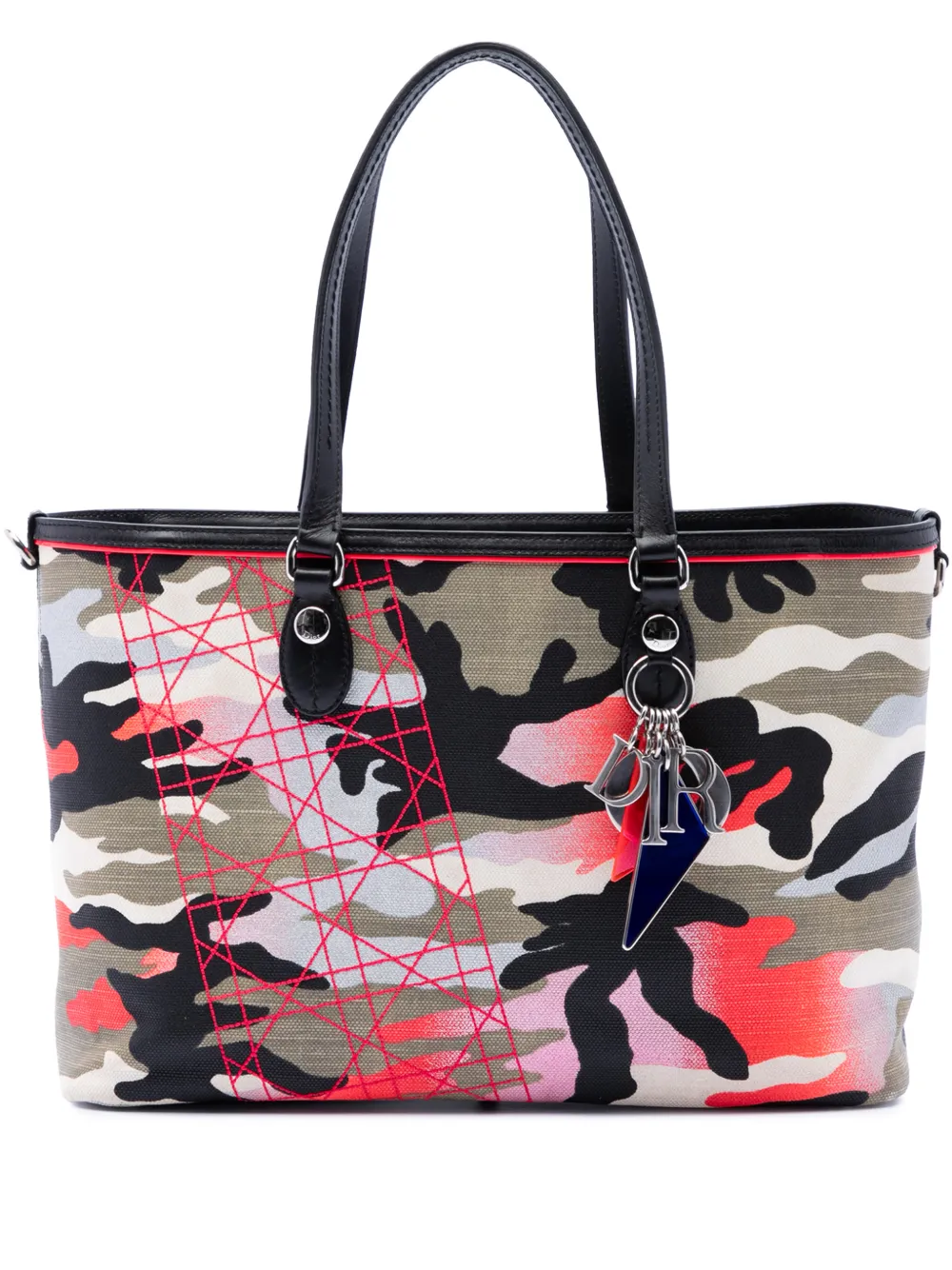 Christian Dior Pre-Owned 2011 Anselm Reyle Medium Canvas Camouflage tote bag - Grigio