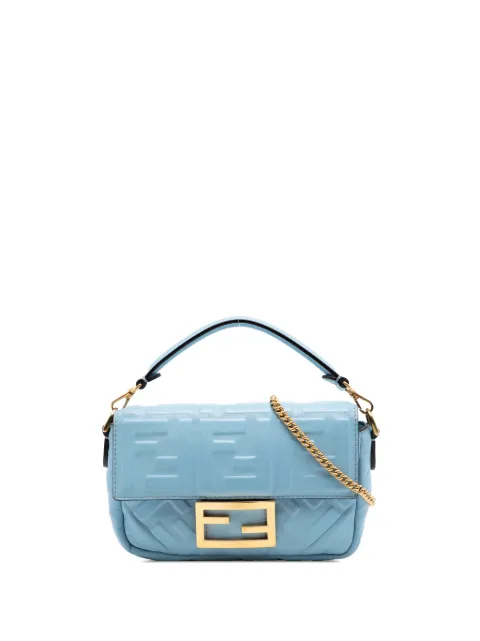 Fendi Pre-Owned 2010-2026 Mini Zucca Embossed Leather Baguette satchel