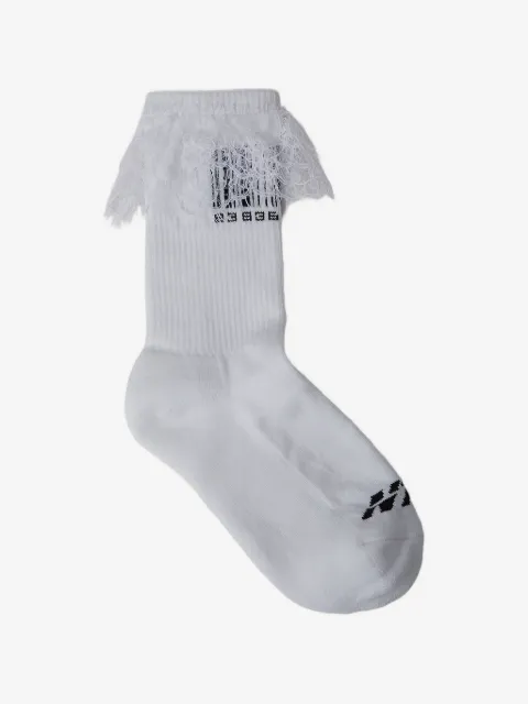 VTMNTS lace-trim barcode socks