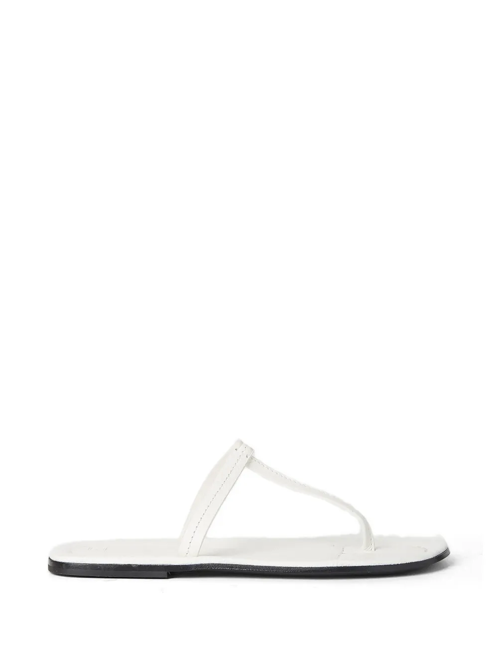 TOTEME T-strap squared-toe flat sandals Wit