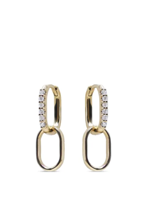 Anzie Classique diamond paper-clip hoop earrings