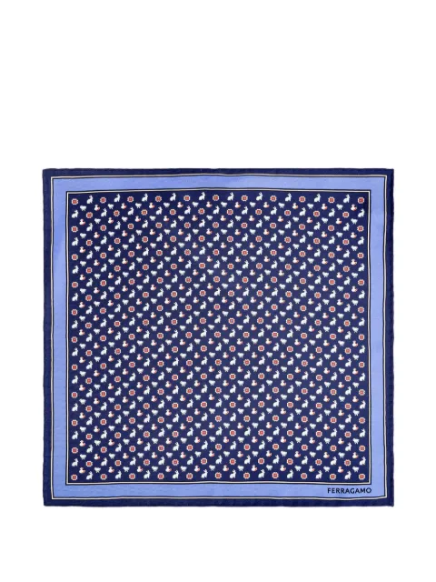 Ferragamo animal-print silk pocket square
