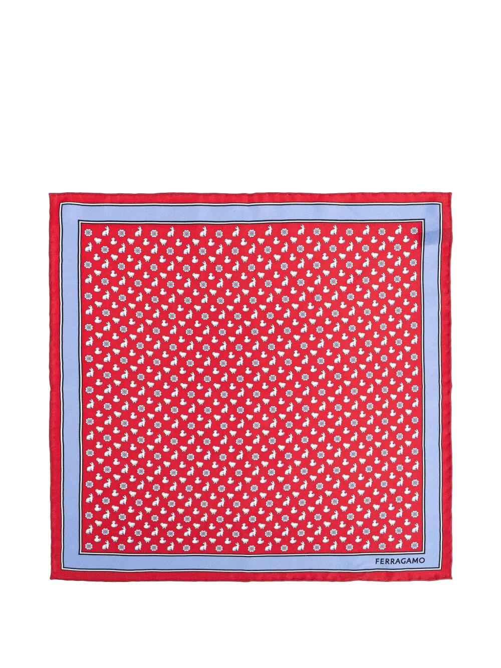 Ferragamo animal-print floral-print pocket square - Rot