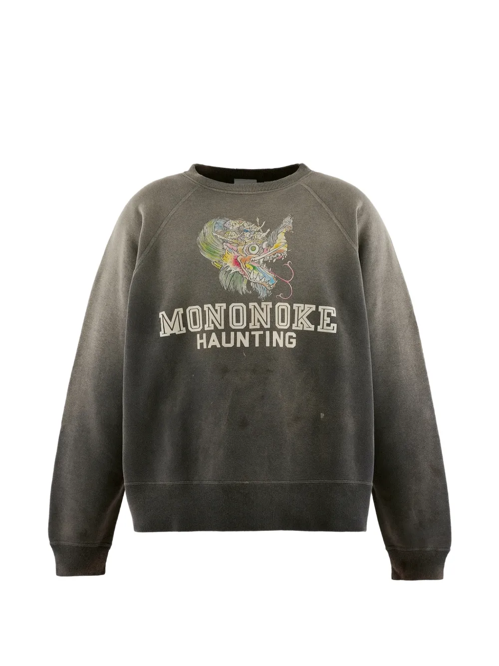 MONONOKE MADE faded-effect raglan sweatshirt - Grigio