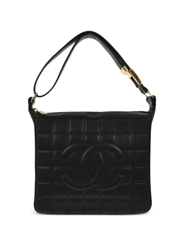 Chanel Pre-owned 2002 Choco Bar CC Handbag in Black