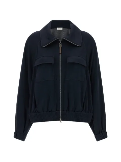 Brunello Cucinelli sudadera con aplique Monili y cremallera