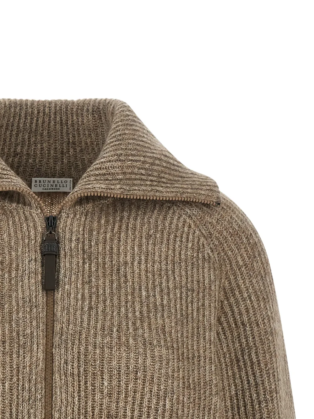Brunello Cucinelli Monile English vest met ribstiksel Beige