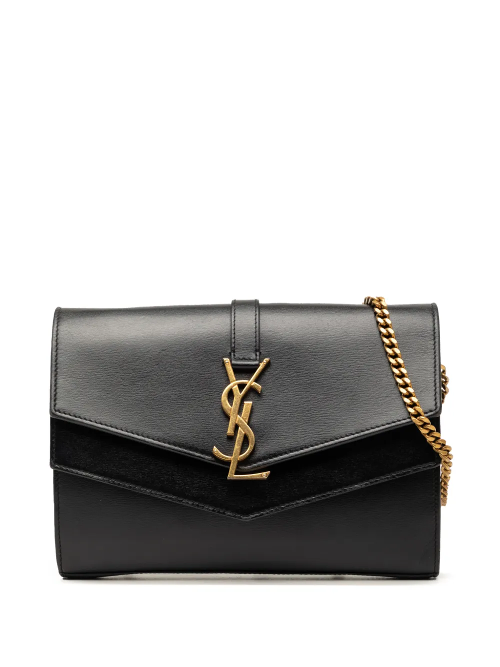 Saint Laurent Pre-Owned 2019 Leather Monogram Sulpice Wallet on Chain crossbody bag - Nero