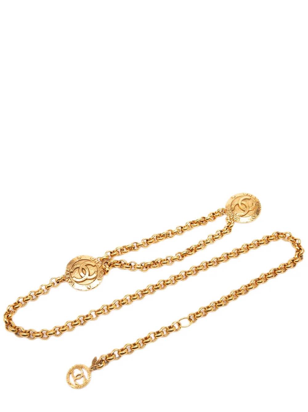 CHANEL Pre-Owned 1980-1990 CC Gold Plated Medallion Chain belt - Oro