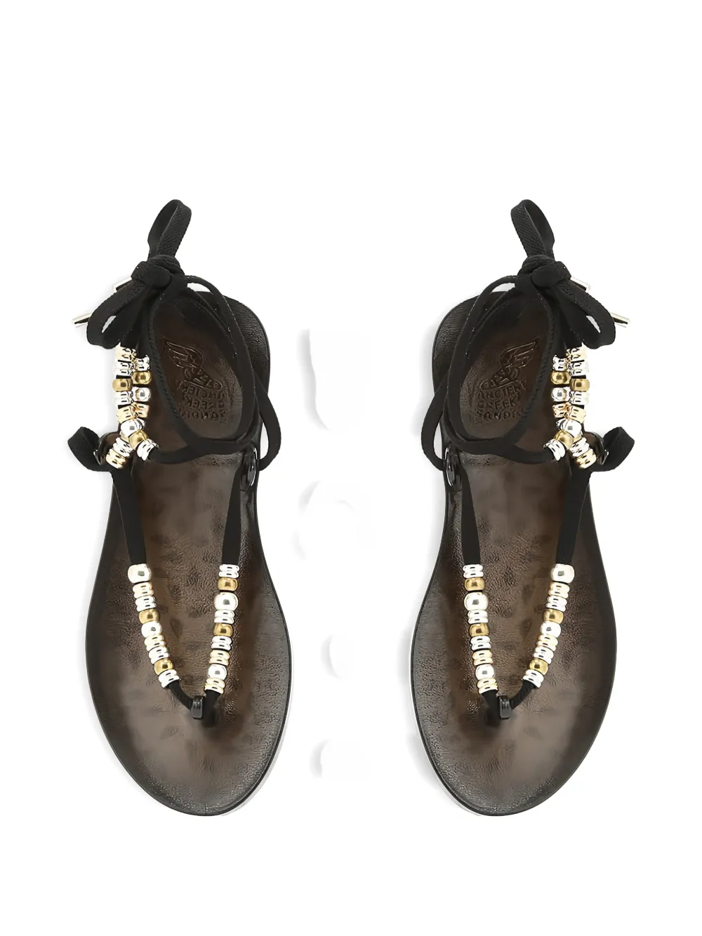 Ancient Greek Sandals Esther Beads sandals Zwart