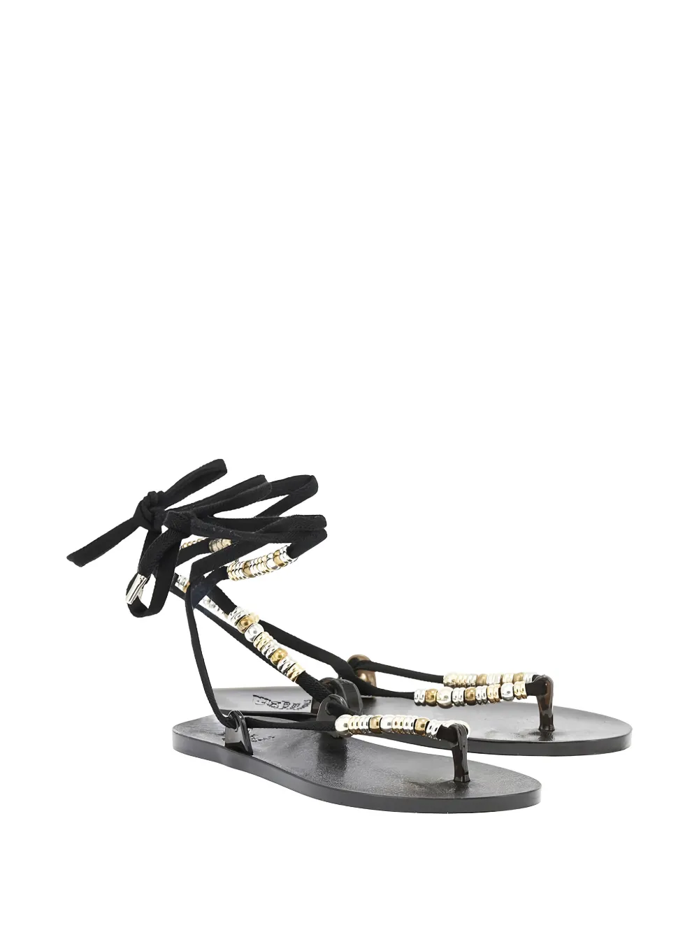 Ancient Greek Sandals Esther Beads sandals Zwart