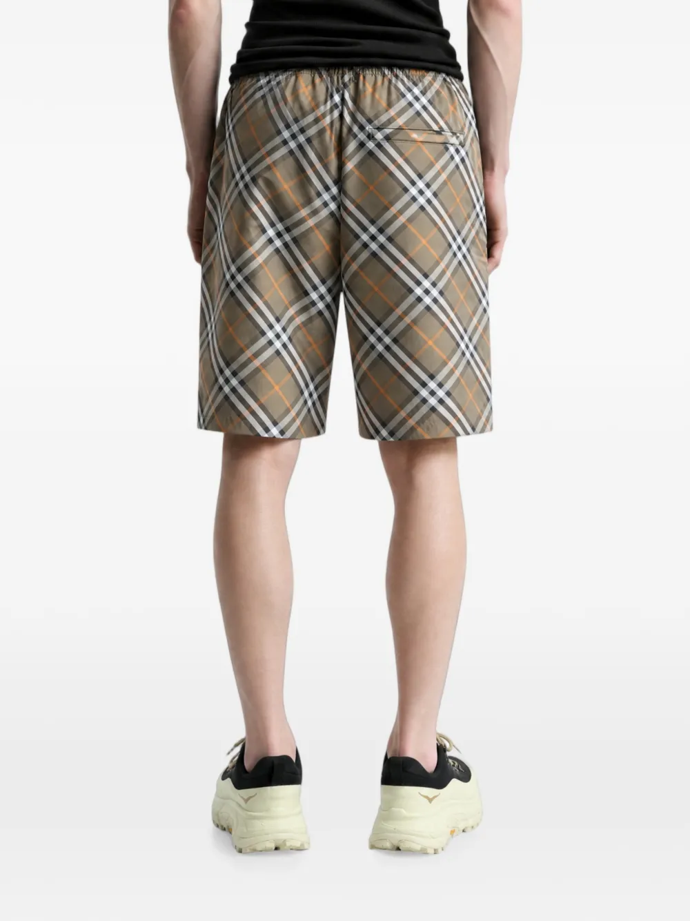 Burberry Geruite shorts met trekkoord Beige