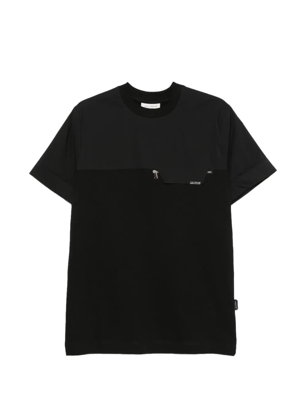 YES LONDON zip-pocket panelled T-shirt - Nero