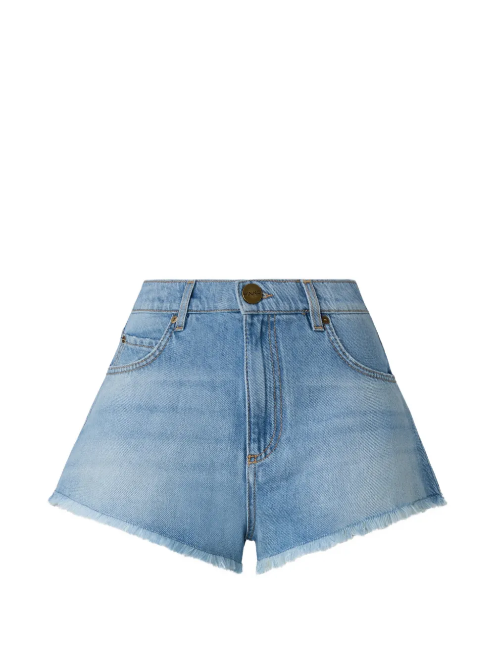 PINKO frayed-edge denim shorts - Blu