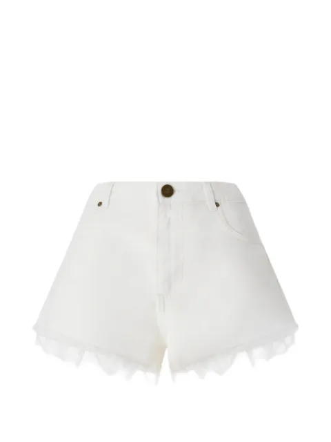 PINKO frayed-hem logo-embellished shorts