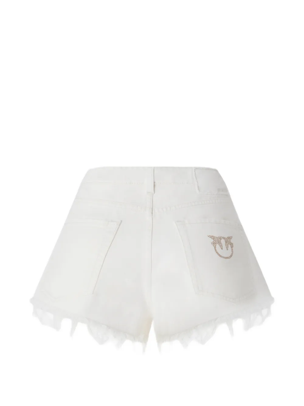 PINKO Shorts met franje afwerking en logo Wit