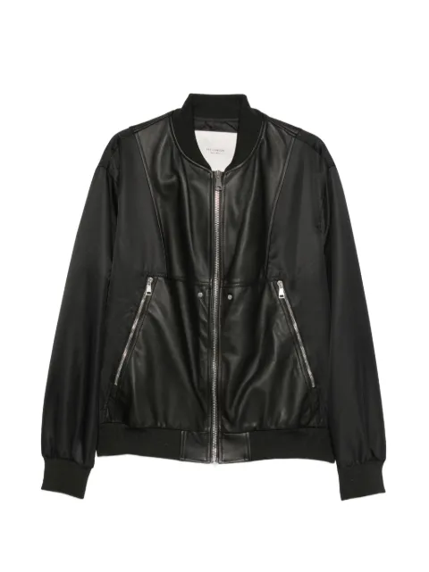 YES LONDON leather-panelled bomber jacket