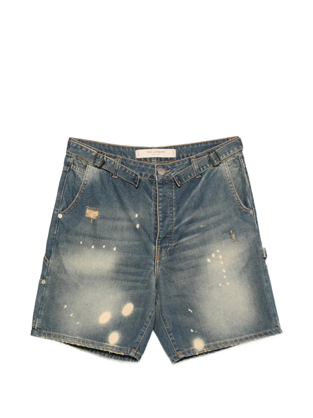 YES LONDON distressed bleached shorts - Blau