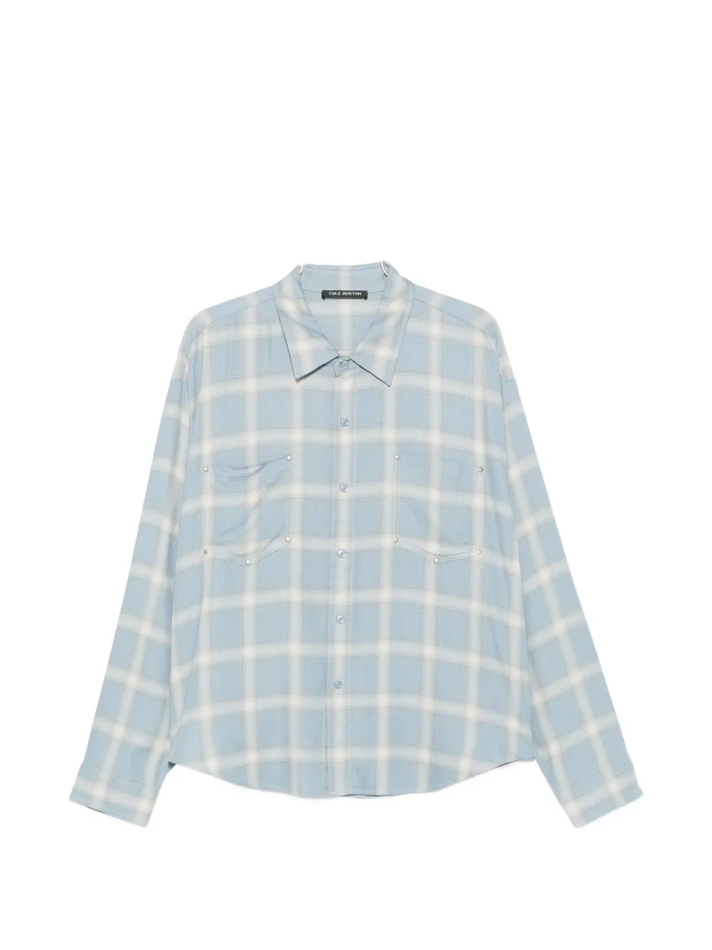 COLE BUXTON check-pattern stud-embellished shirt - Blu