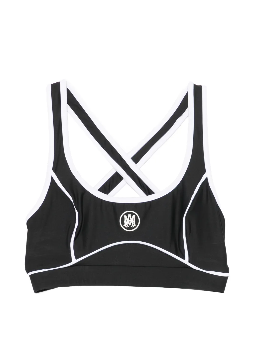AMIRI logo-print crossover-strap sports bra - Schwarz