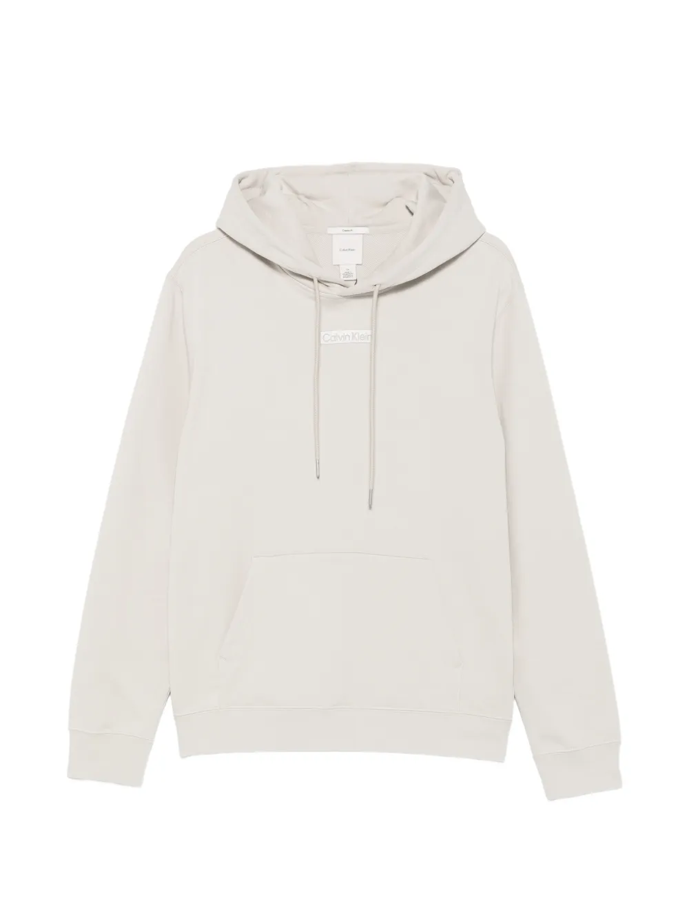 Calvin Klein logo-patch drawstring hoodie - Toni neutri