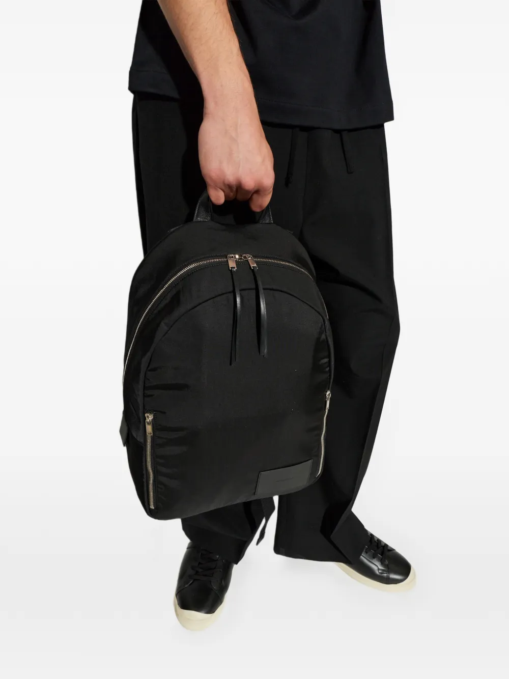 Jil Sander Logo-patch Backpack In Black