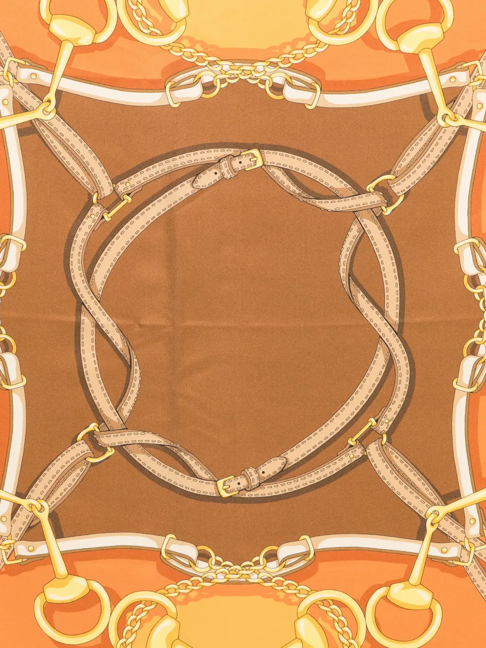 Gucci Sjaal met Horsebit-kettingprint Bruin