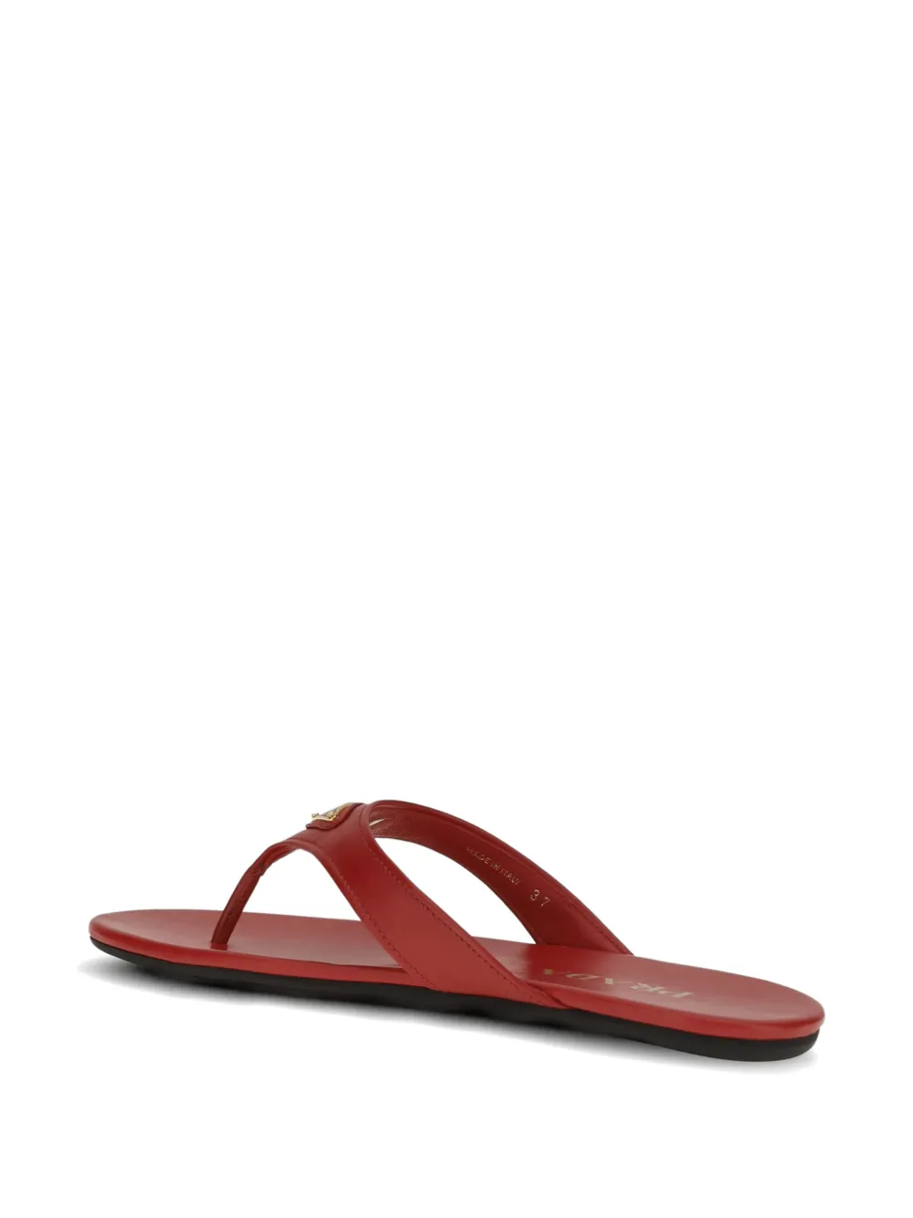 Prada logo-plaque leather sandals Rood