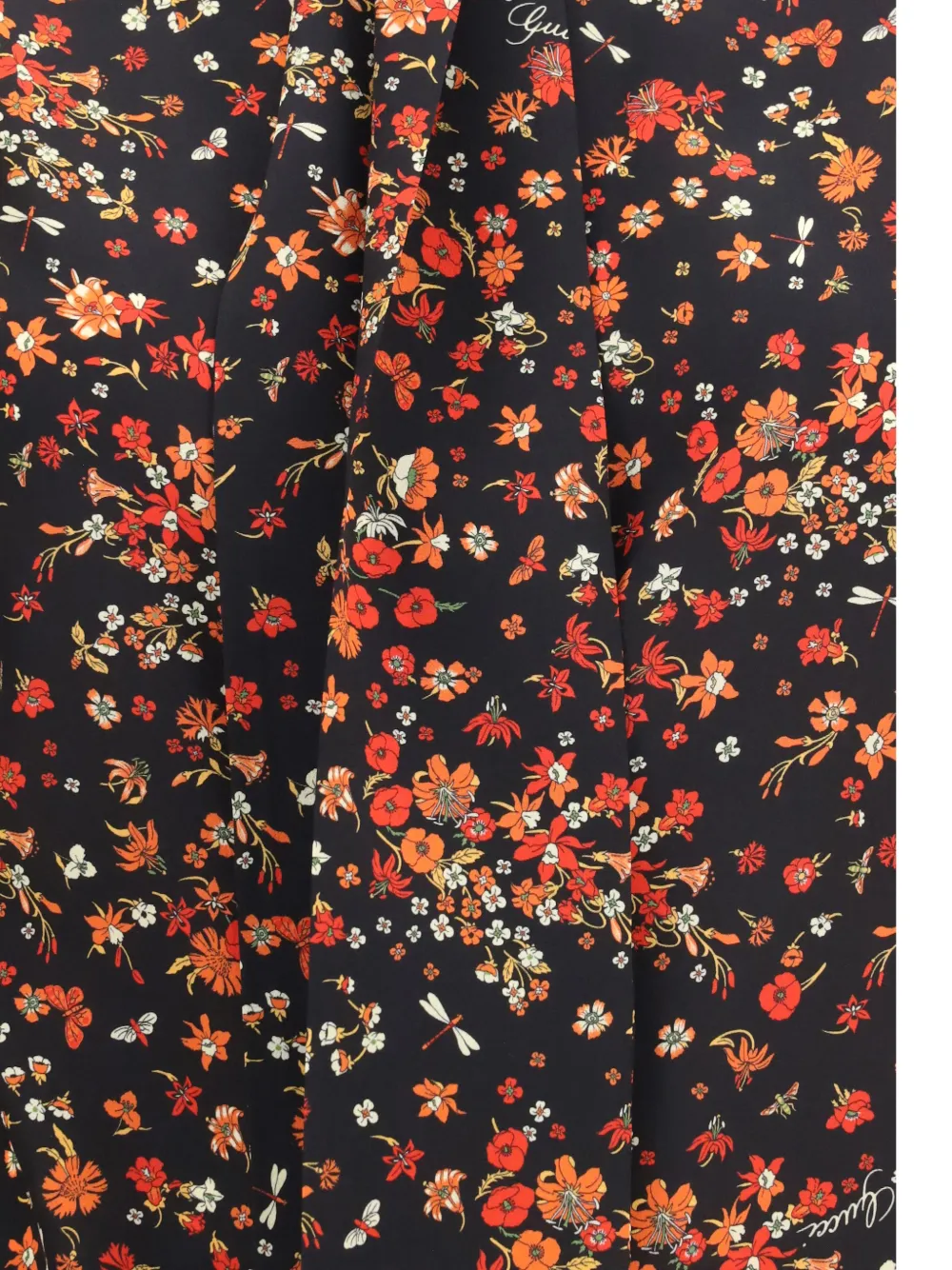 Gucci Blouse met bloemenprint van zijde-crêpe Zwart