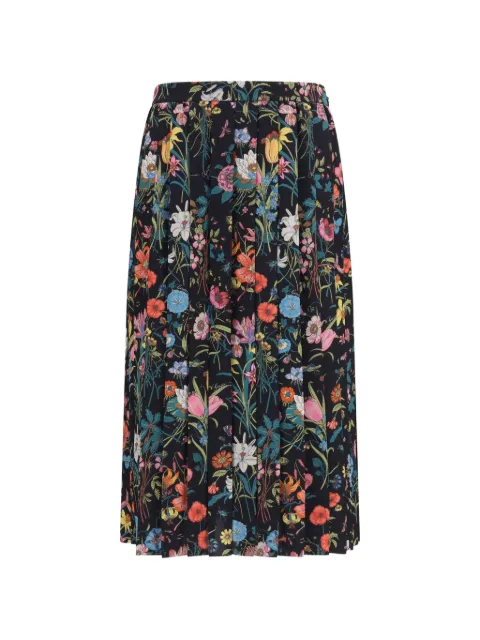 Gucci flora-print pleated midi skirt