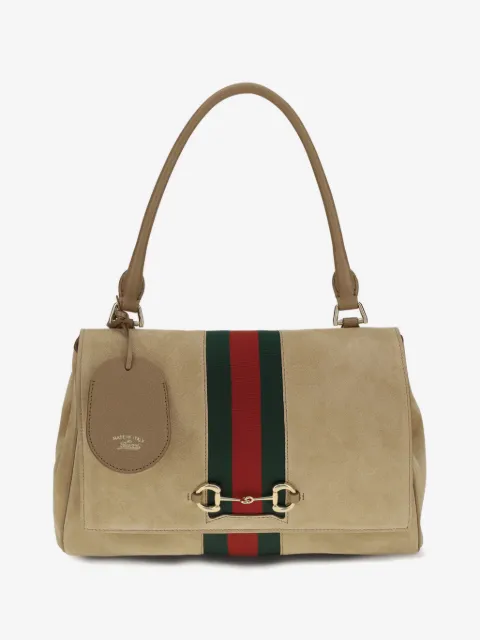 Gucci medium Paparazzo Horsebit Web suede tote bag