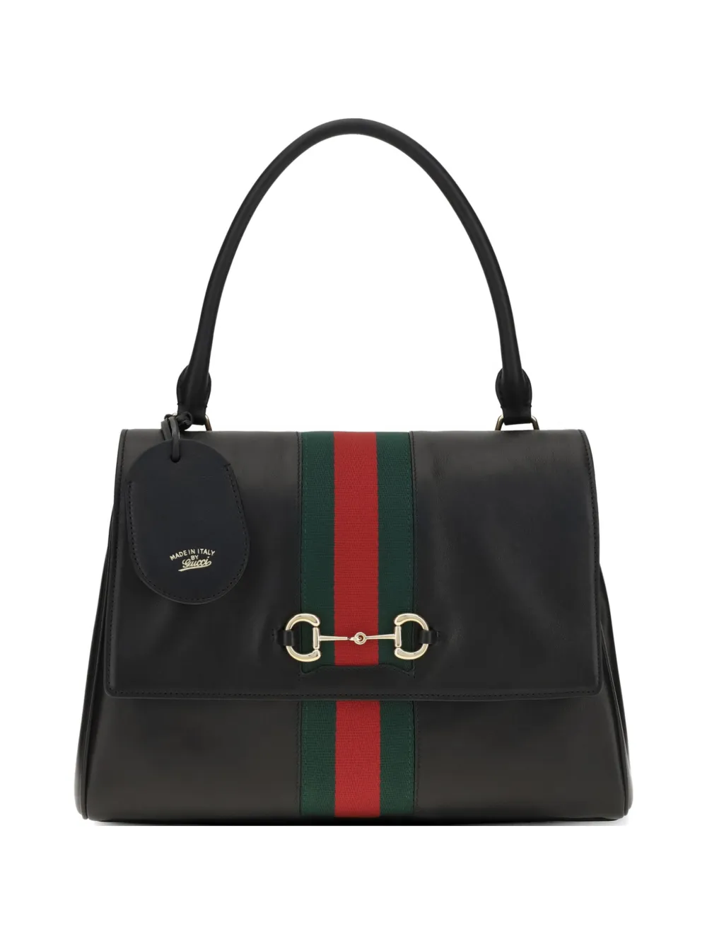 Gucci medium Paparazzo Horsebit Web tote bag - Nero
