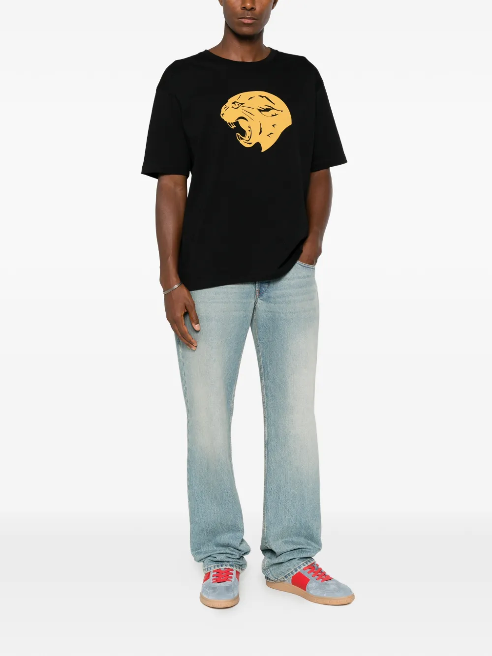 Valentino Garavani T-shirt met panterprint Zwart