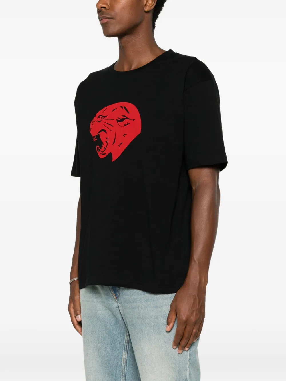 Valentino Garavani Katoenen T-shirt met panterprint Zwart