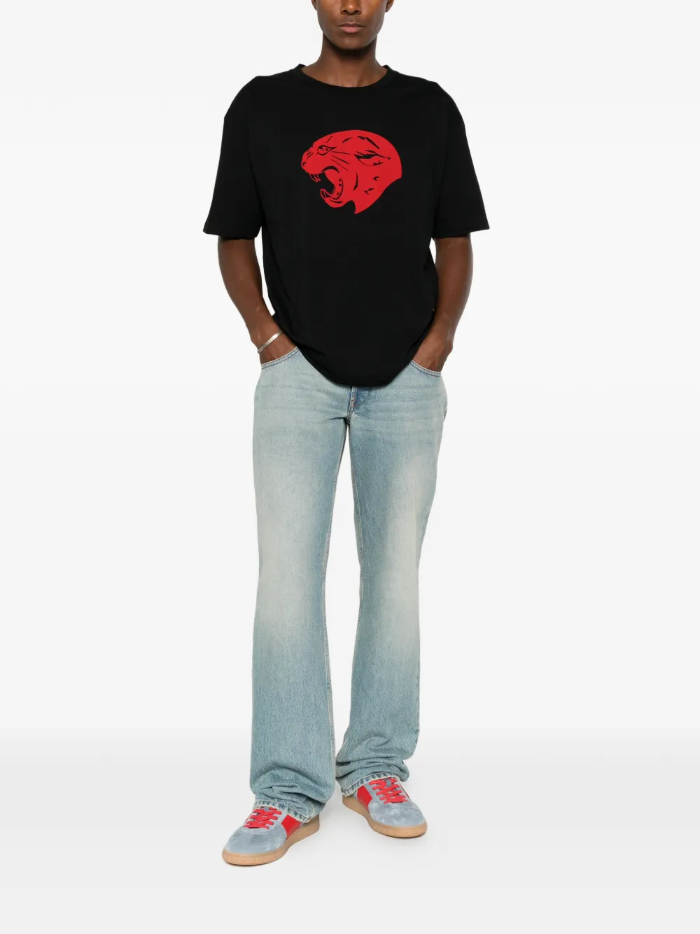 Valentino Garavani Katoenen T-shirt met panterprint Zwart